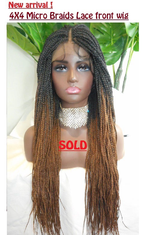 Micro Braids Lace Front Wig, 28 inches, #1b/#30e wig, silky straight, 12 inches,
