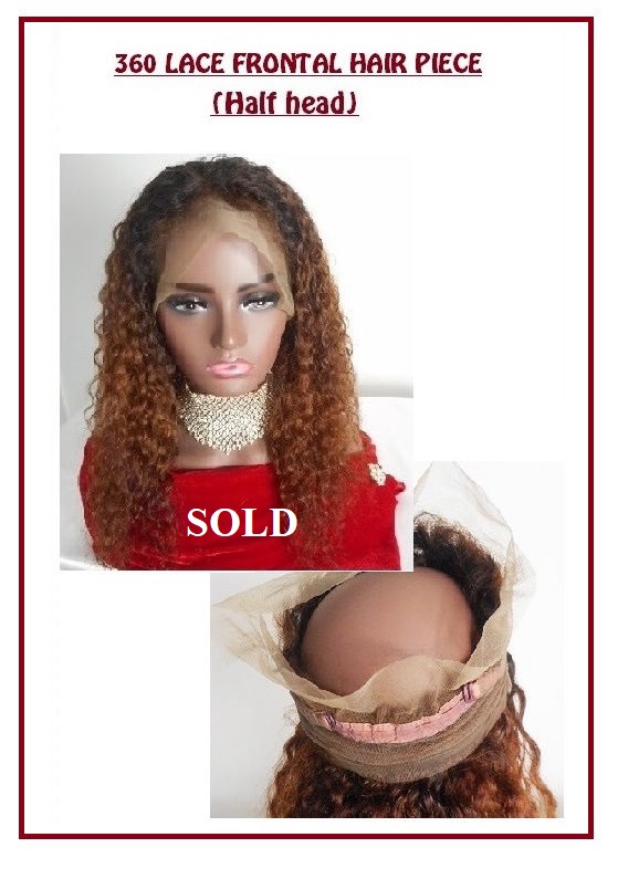 360 Lace Frontal Hair piece, 16 inches, kinky curly